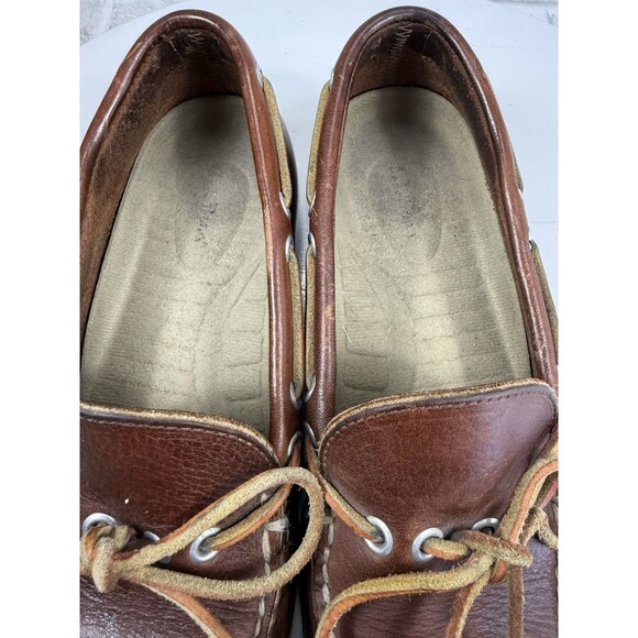 L.L. Bean Handsewn Camp Mocs Men Size 9 Brown Leather Boat Loafers Shoes main image 11